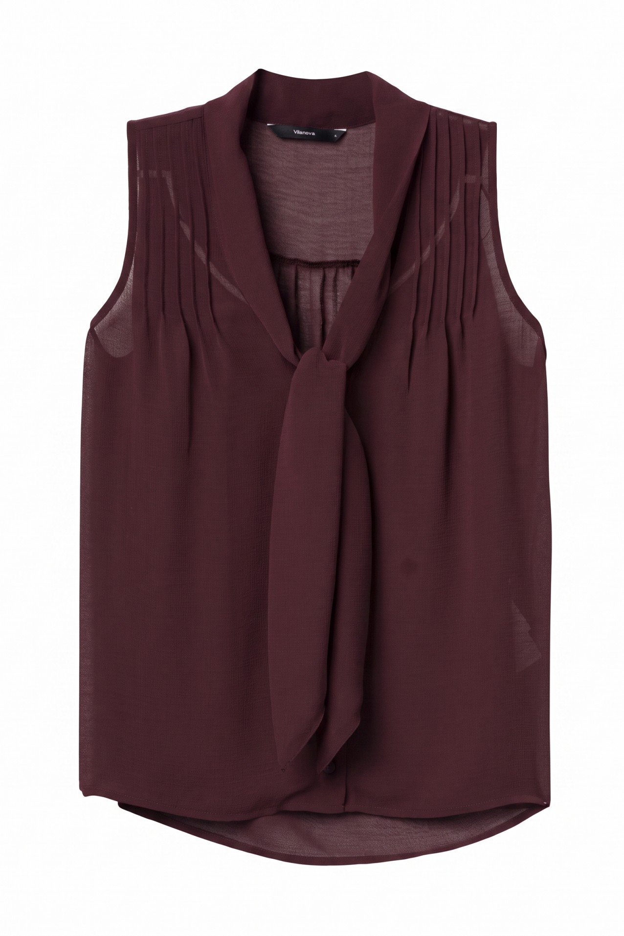 Sleeveless Burgundy Blouse