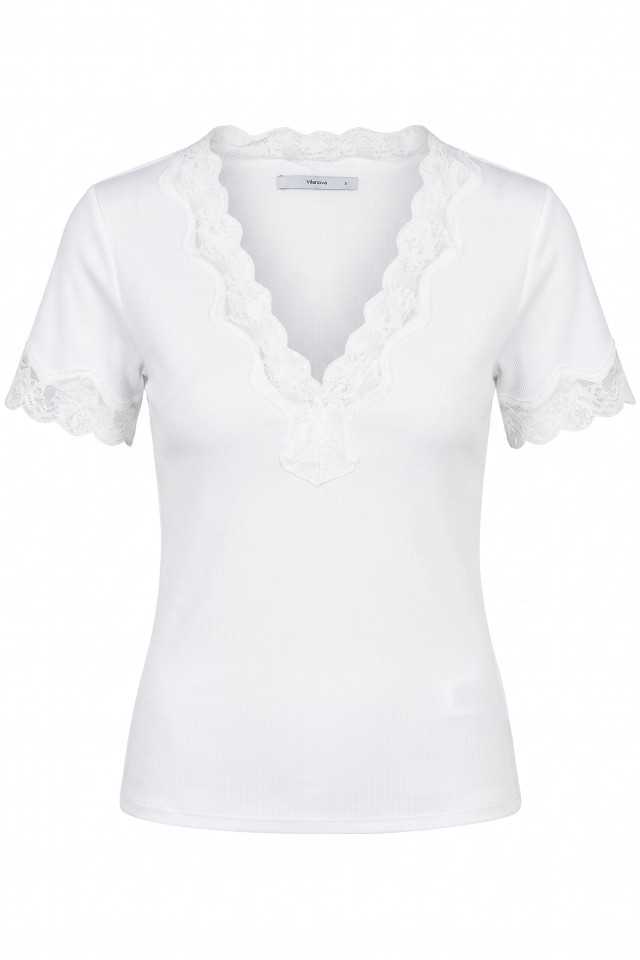 T-shirt branca decote renda T-shirt branca decote renda