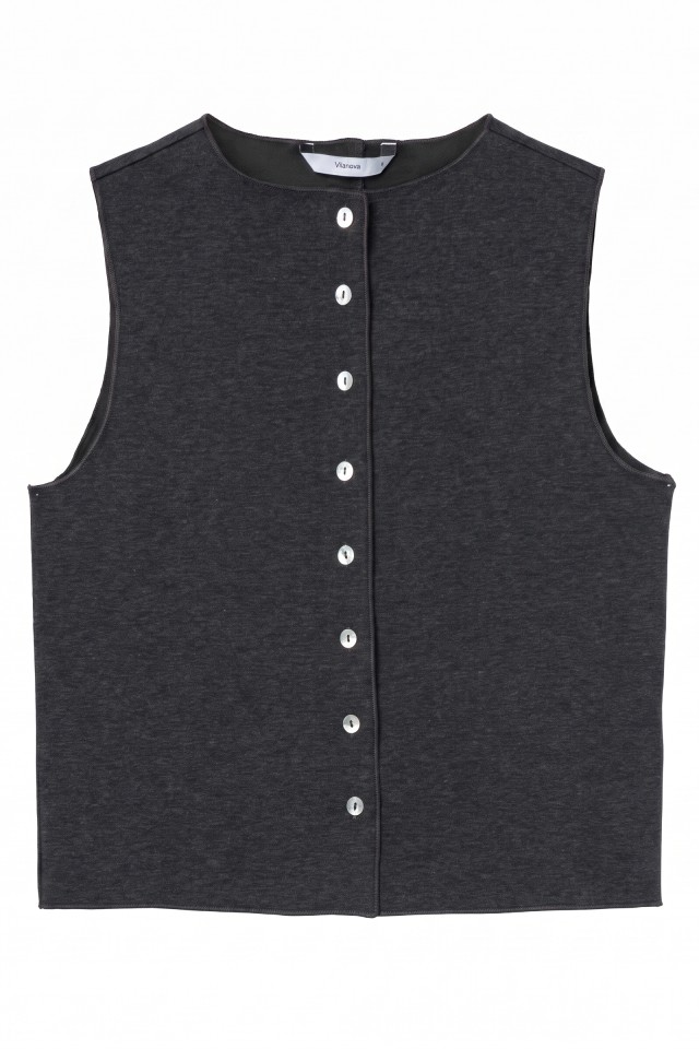 Grey sleeveless buttoned tee Grey sleeveless buttoned tee