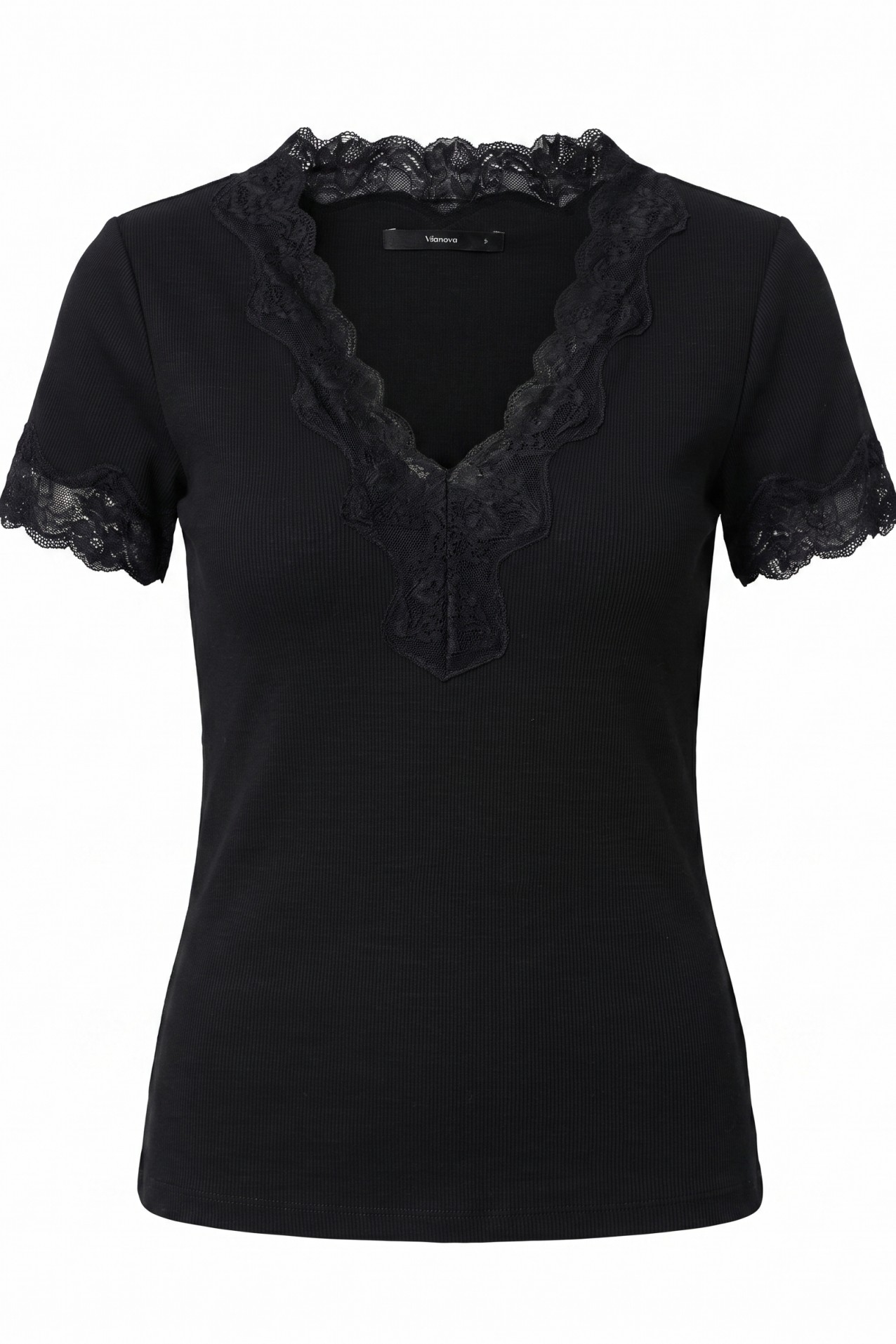Camiseta ajustada encaje negro