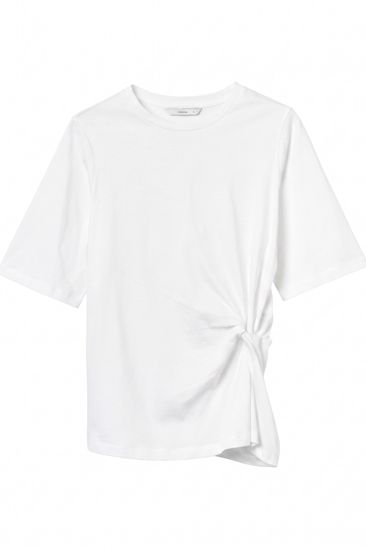 Slim White T-shirt Twist Detail