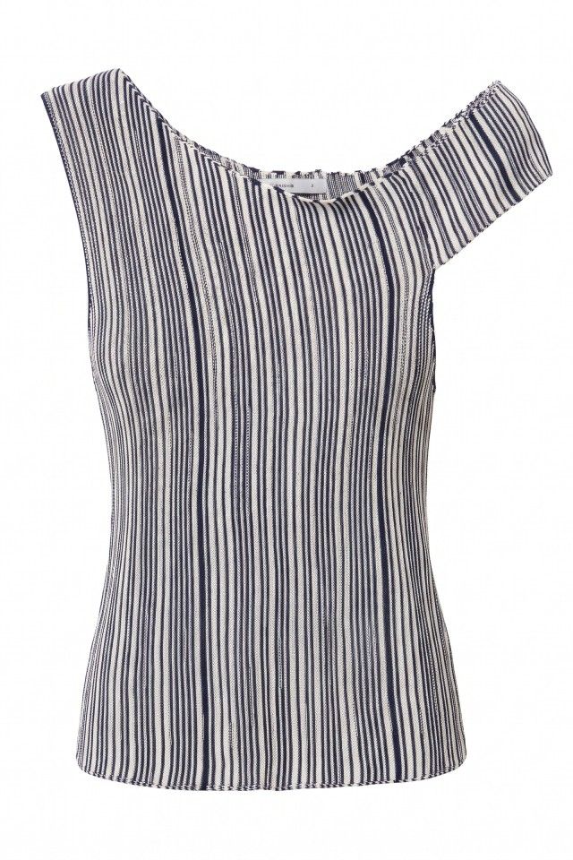 Blue Striped Slim Knit Top Blue Striped Slim Knit Top