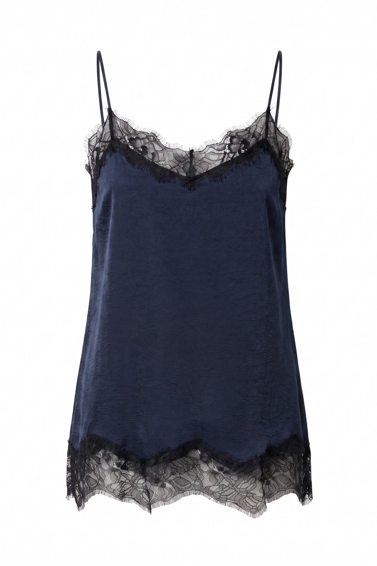 Navy Lace Trim Camisole