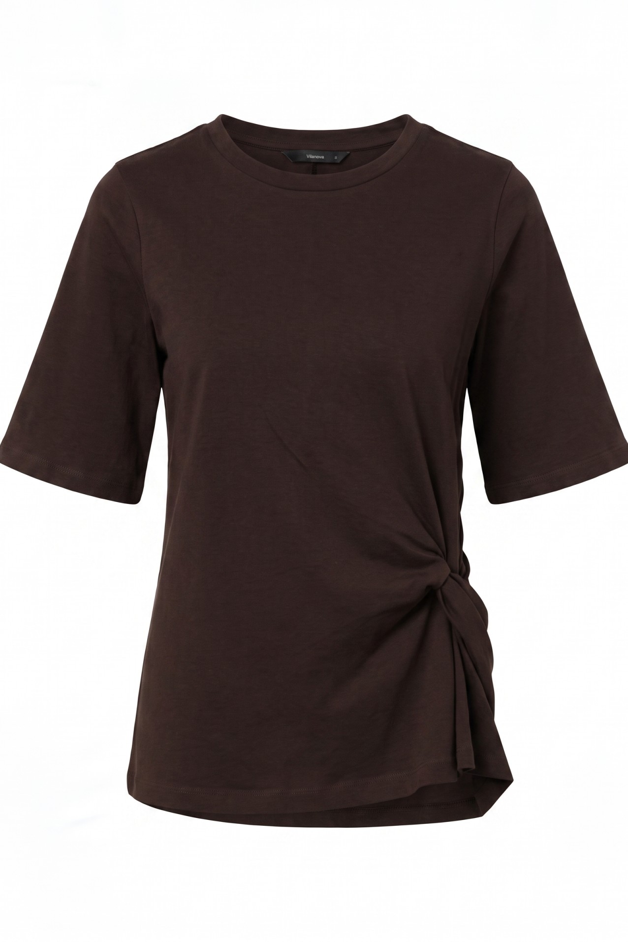 Camiseta marr�n slim nudo