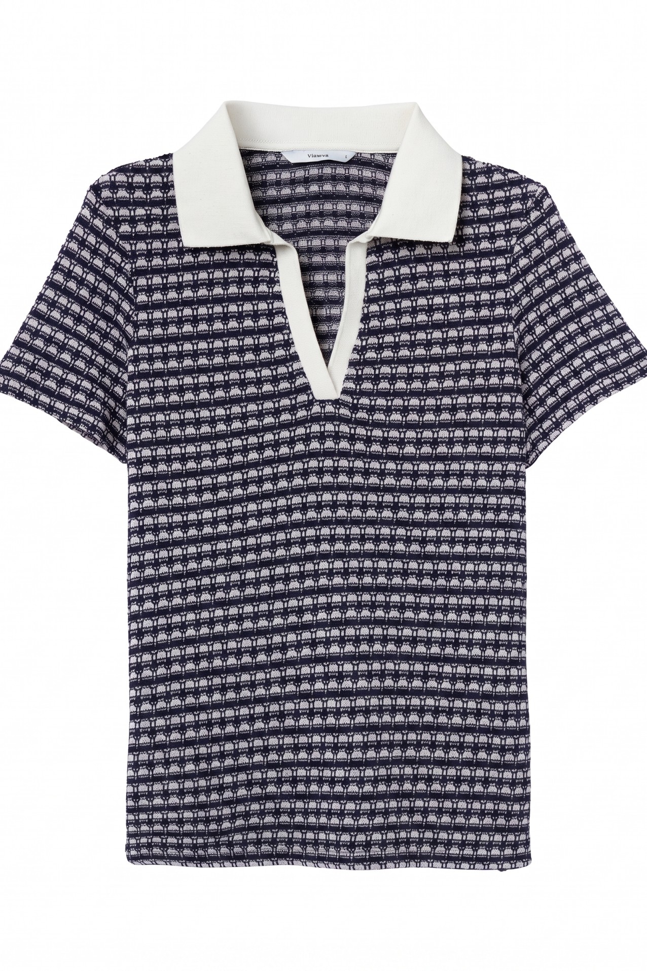 Blue Patterned Polo Tee