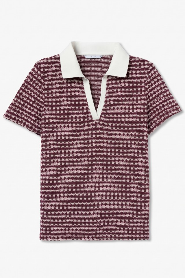 Red Patterned Polo T-shirt Red Patterned Polo T-shirt