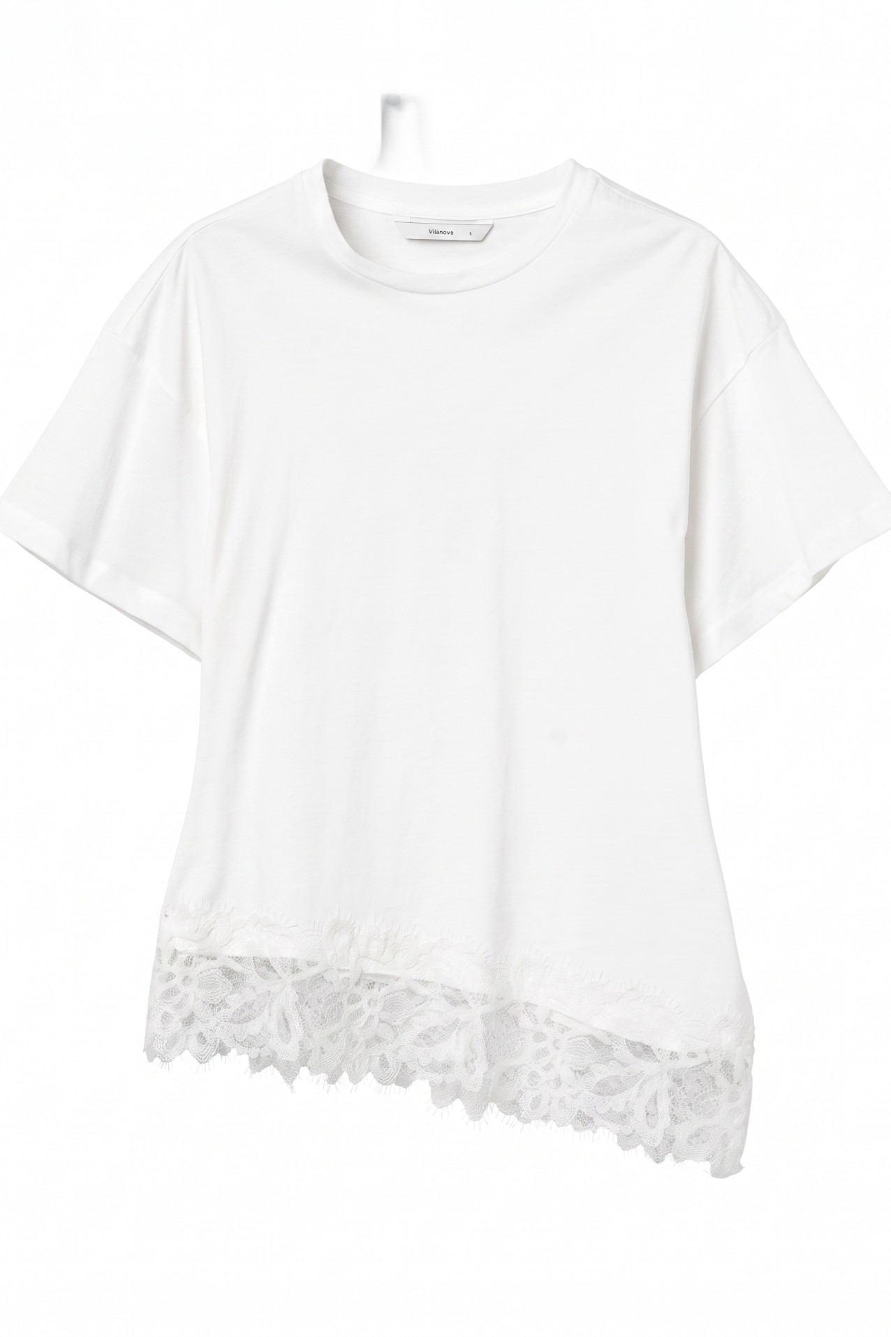 White Lace Hem T-shirt