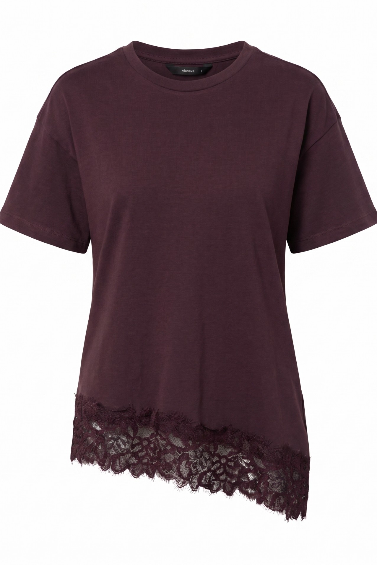 Red Lace Hem T-shirt
