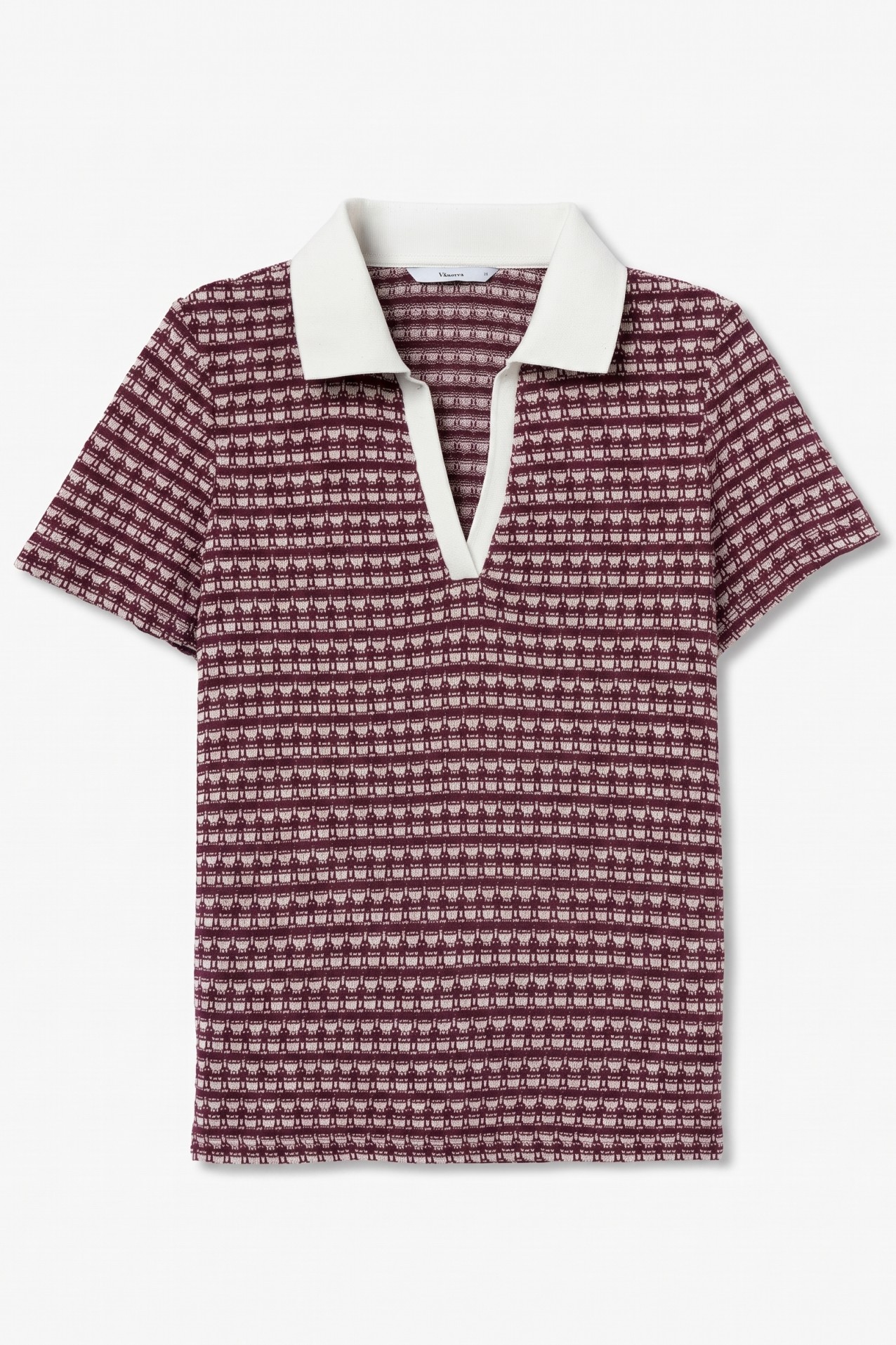Red Patterned Polo T-shirt