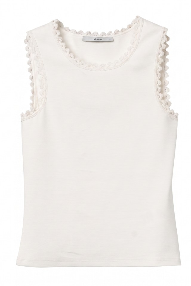 Slim Fit White Sleeveless Tee Slim Fit White Sleeveless Tee