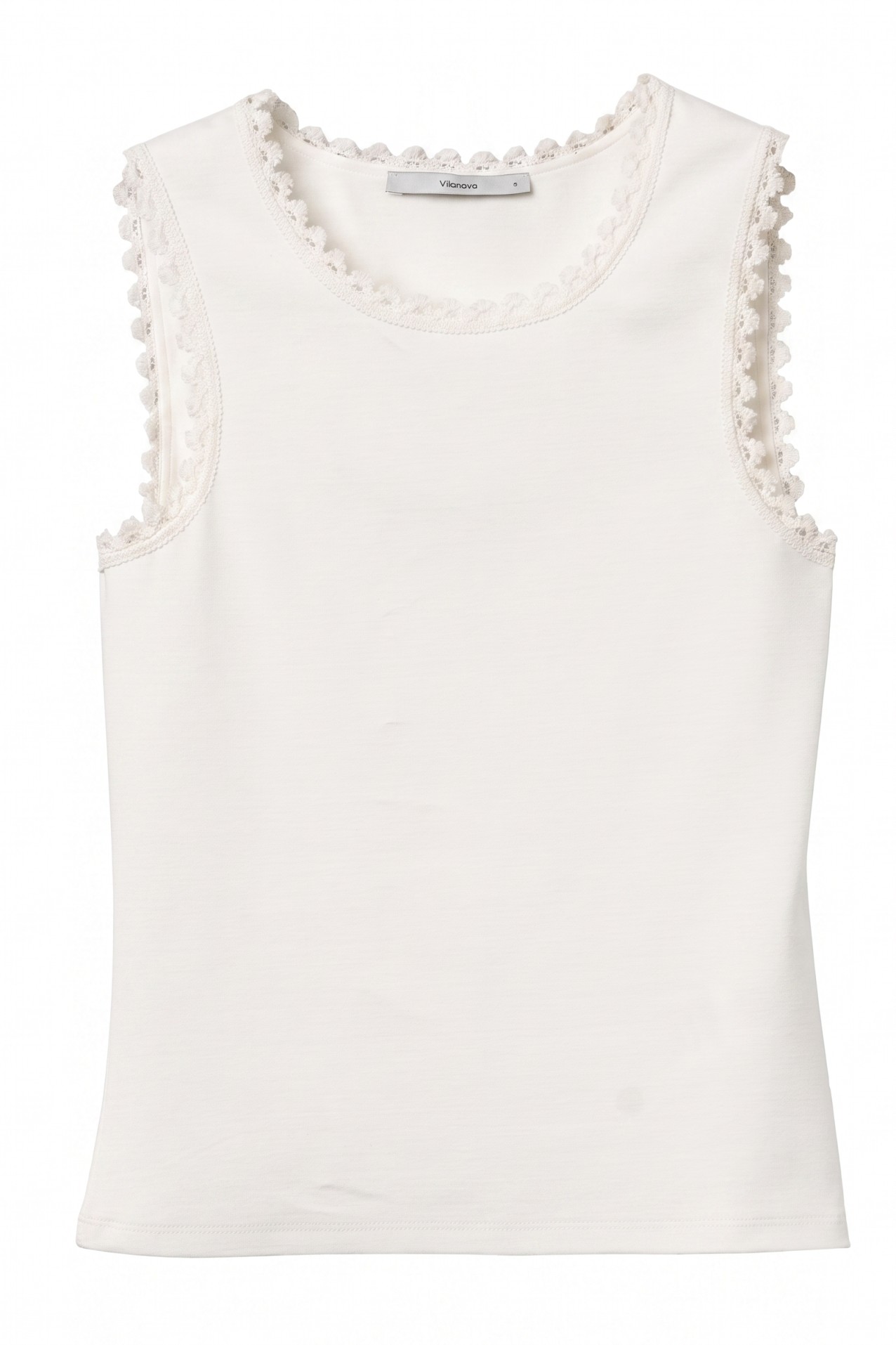 Slim Fit White Sleeveless Tee