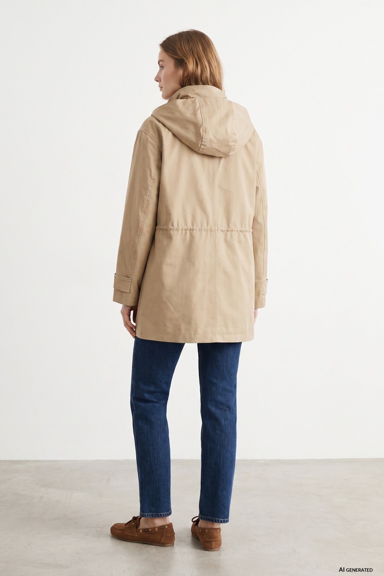 Beige Short Relaxed Jacket
