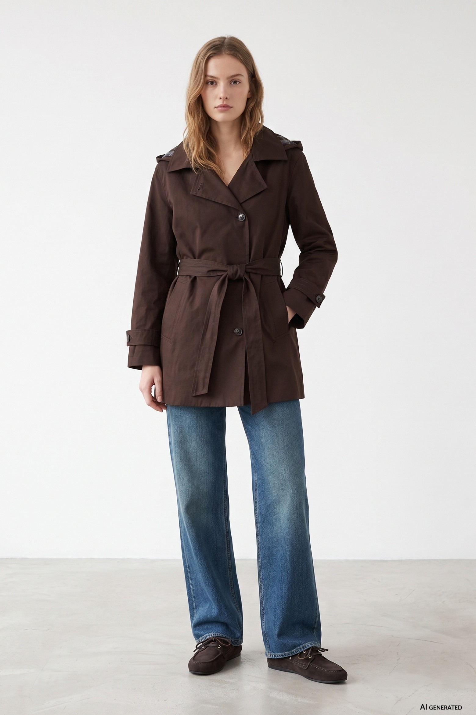 Relaxed Brown Long Coat