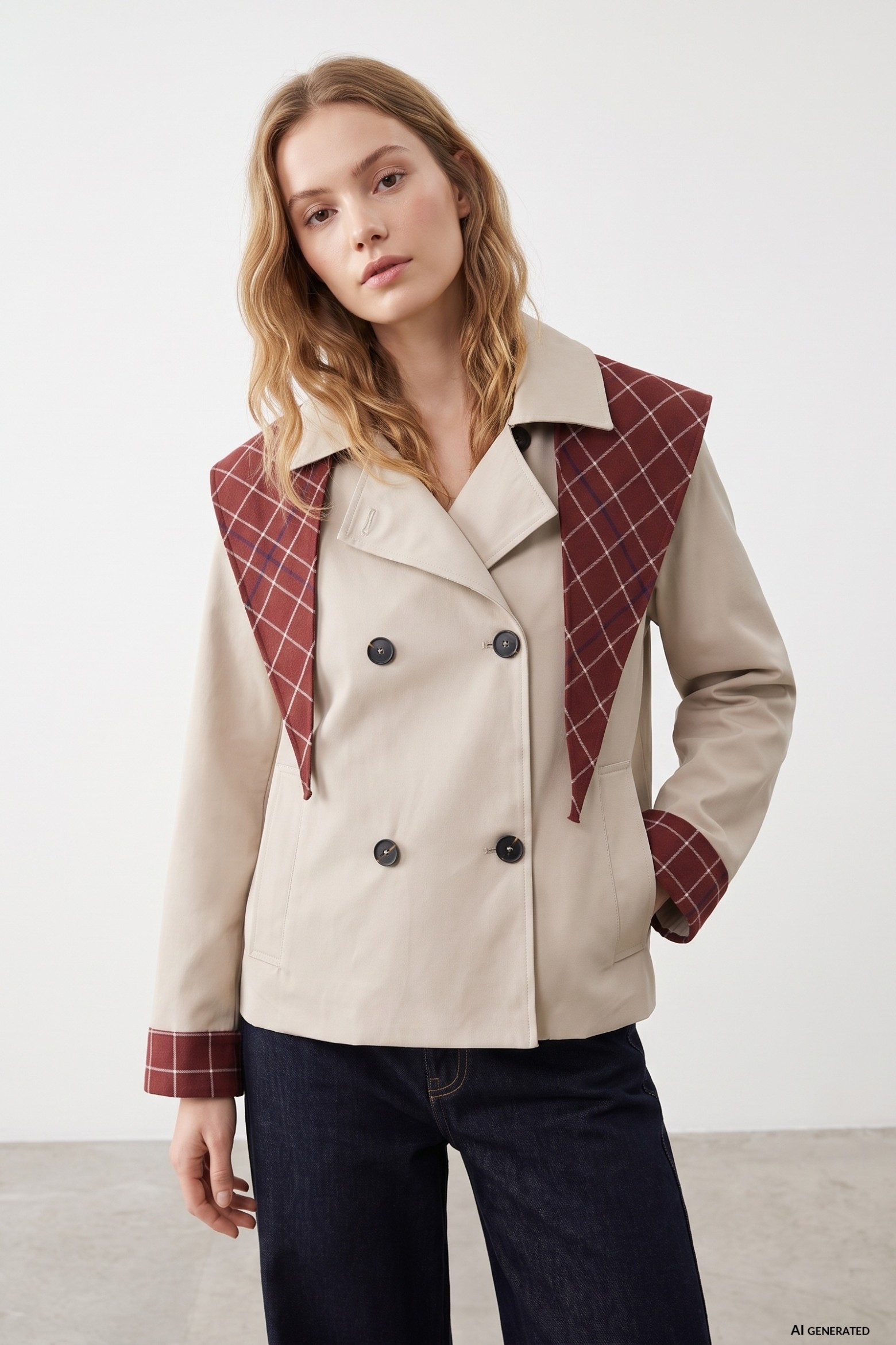 Beige cropped jacket