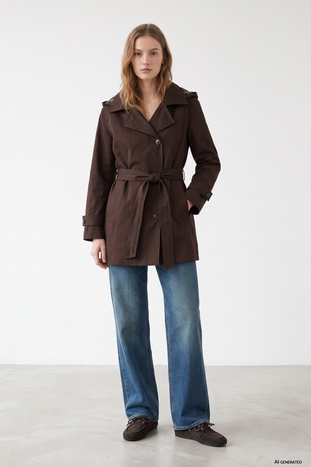 Relaxed Brown Long Coat