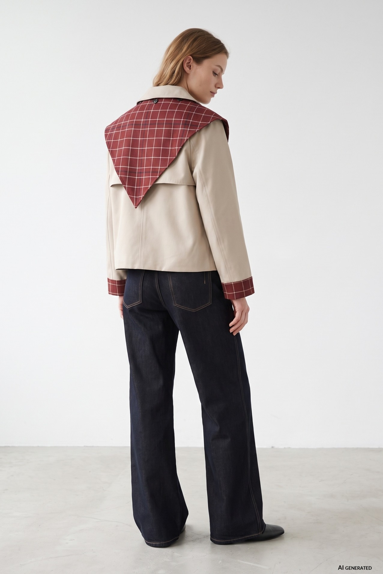 Beige cropped jacket