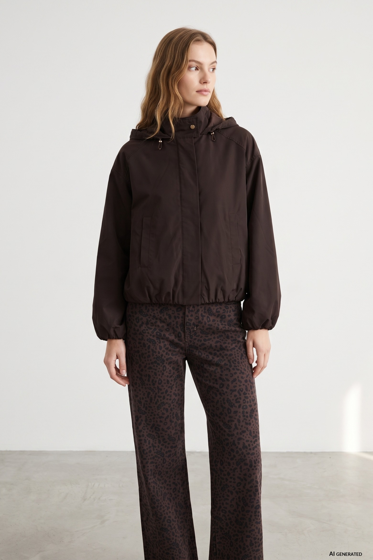 Brown Oversized Short Jacket