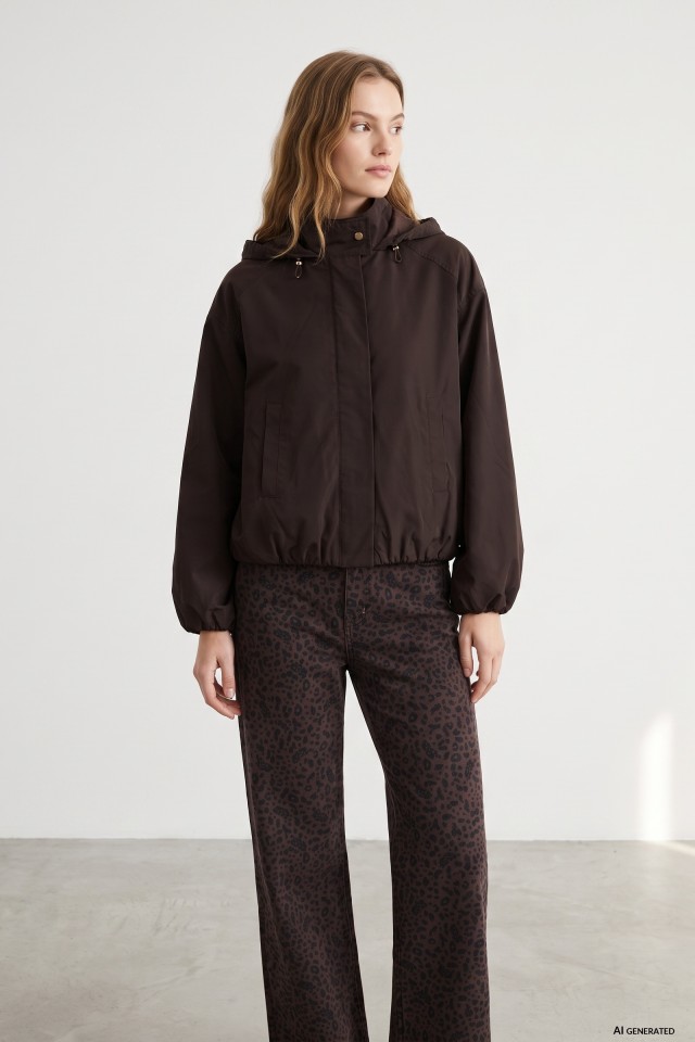 Brown Oversized Short Jacket