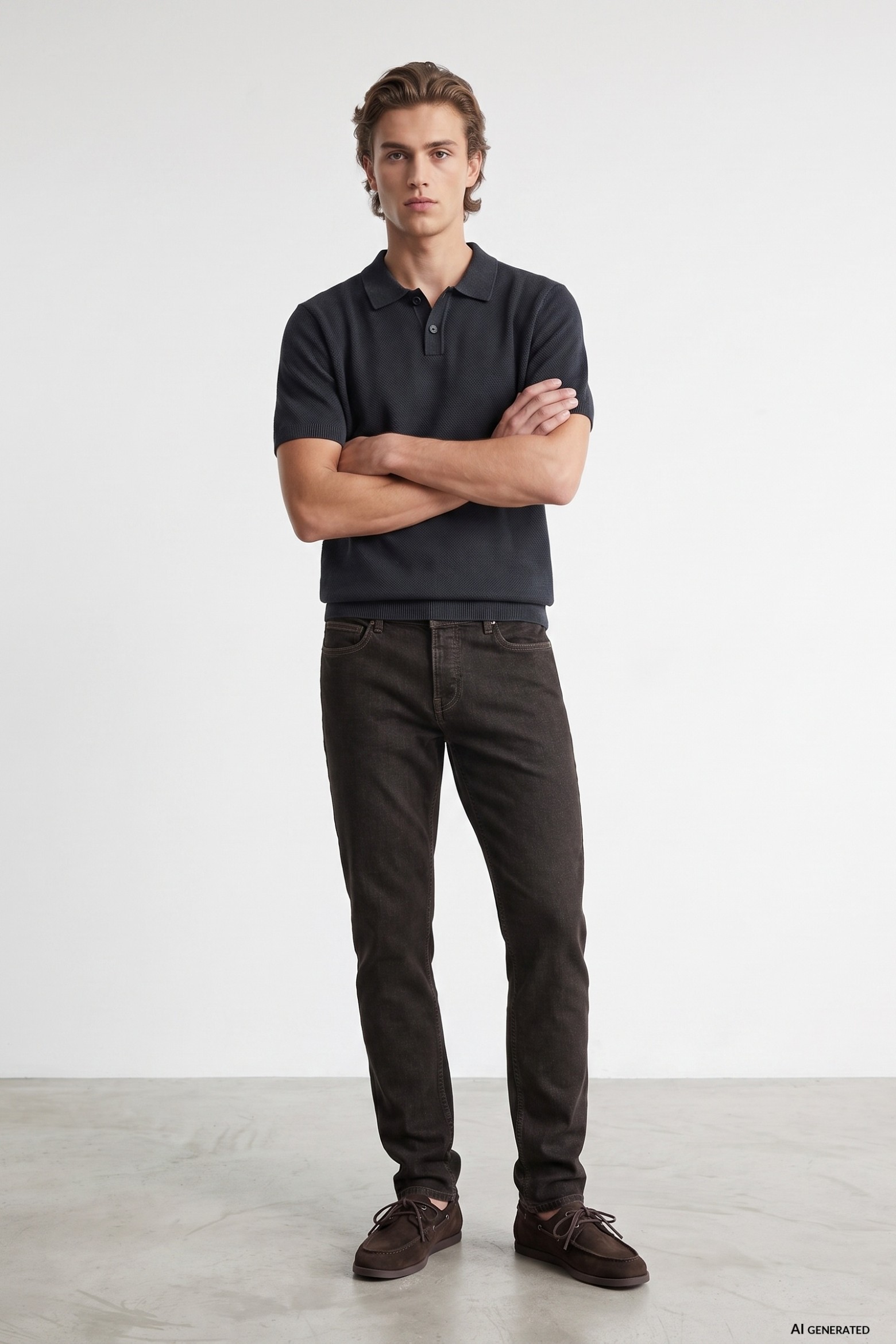 Tapered Cut Dark Jeans