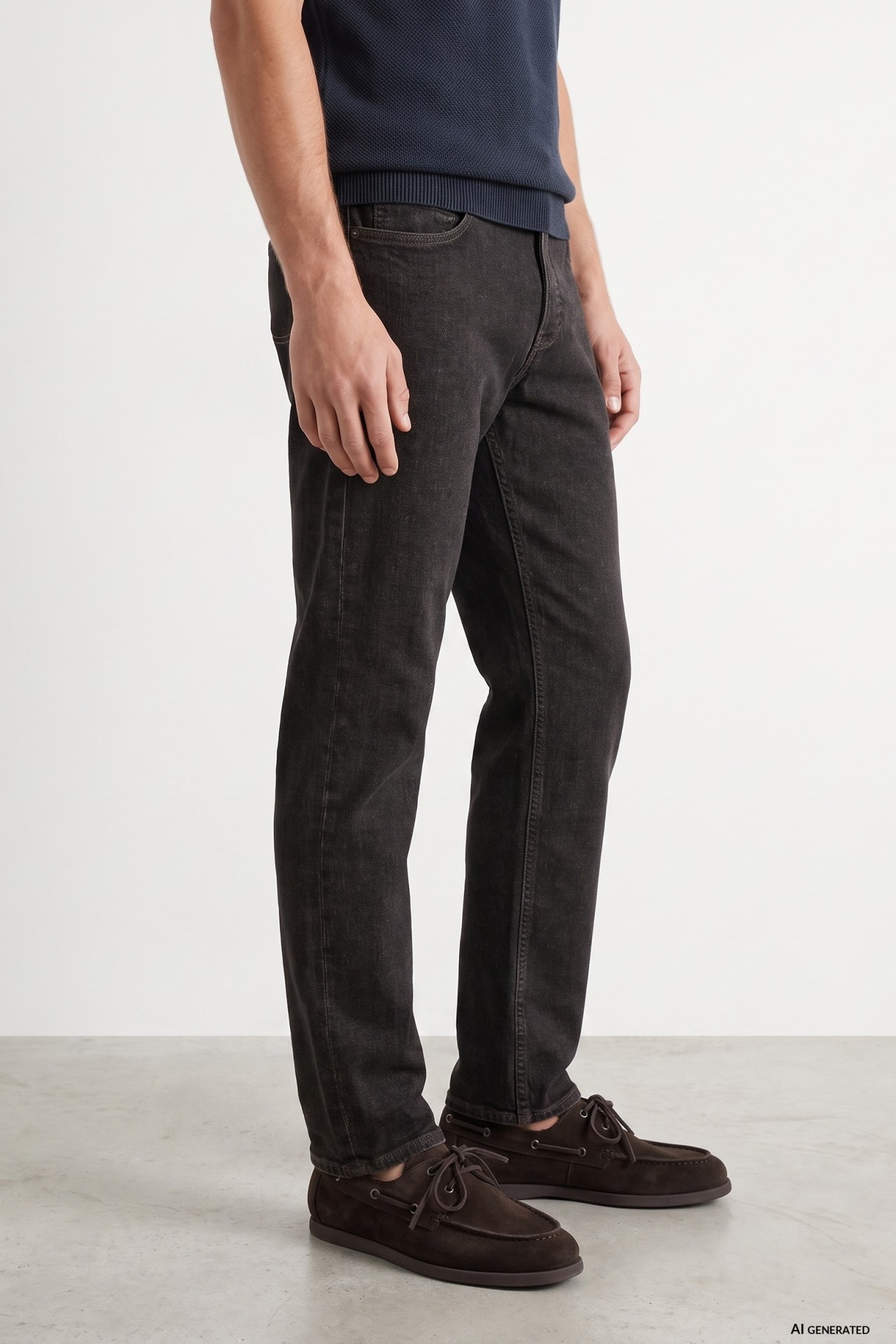 Tapered Cut Dark Jeans