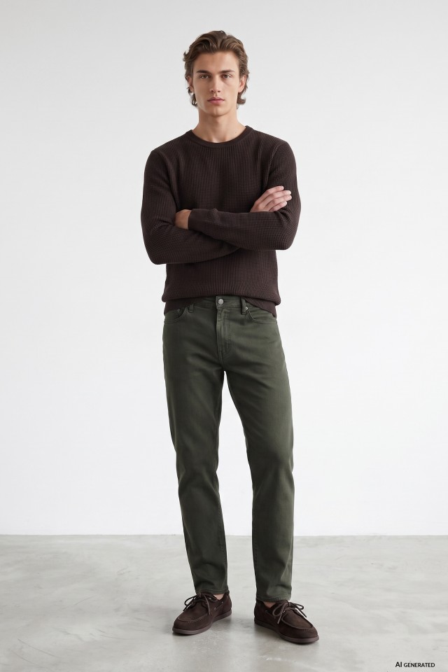 Green Slim Comfort Trousers