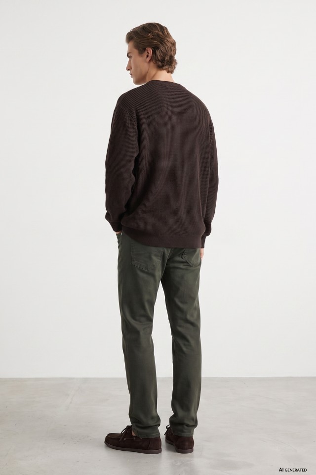 Pantalón verde estilo casual Pantalón verde estilo casual