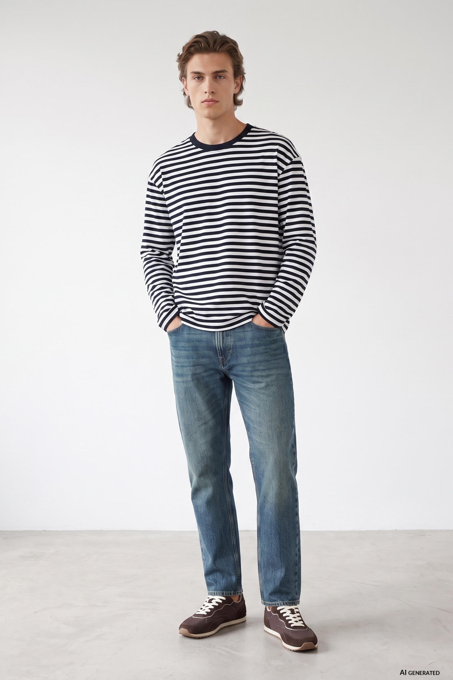 Straight Leg Blue Jeans