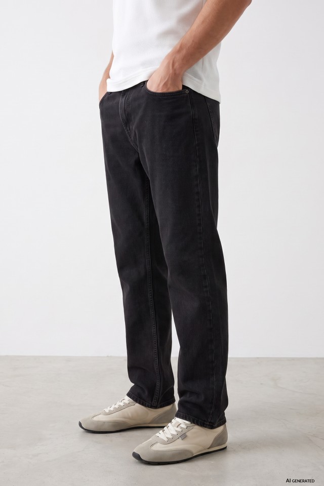 Black Straight Fit Jeans Black Straight Fit Jeans