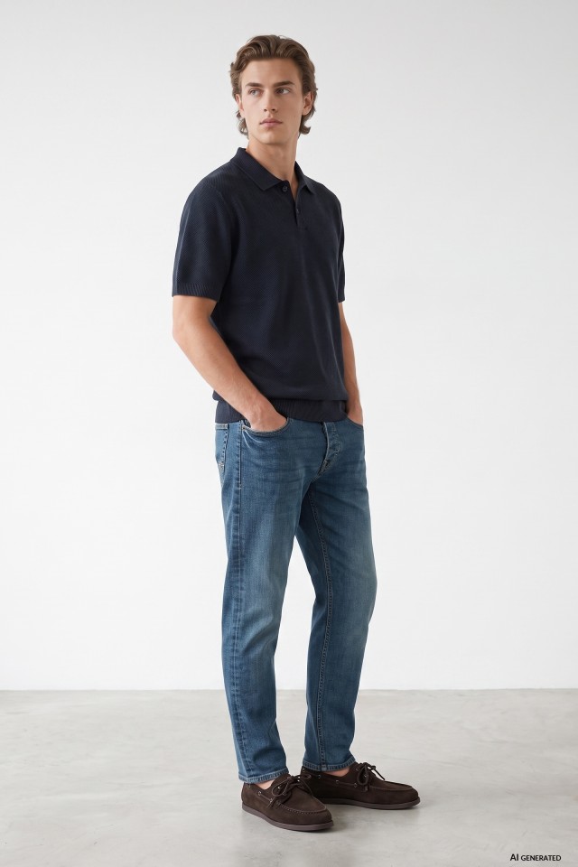 Tapered Blue Jeans