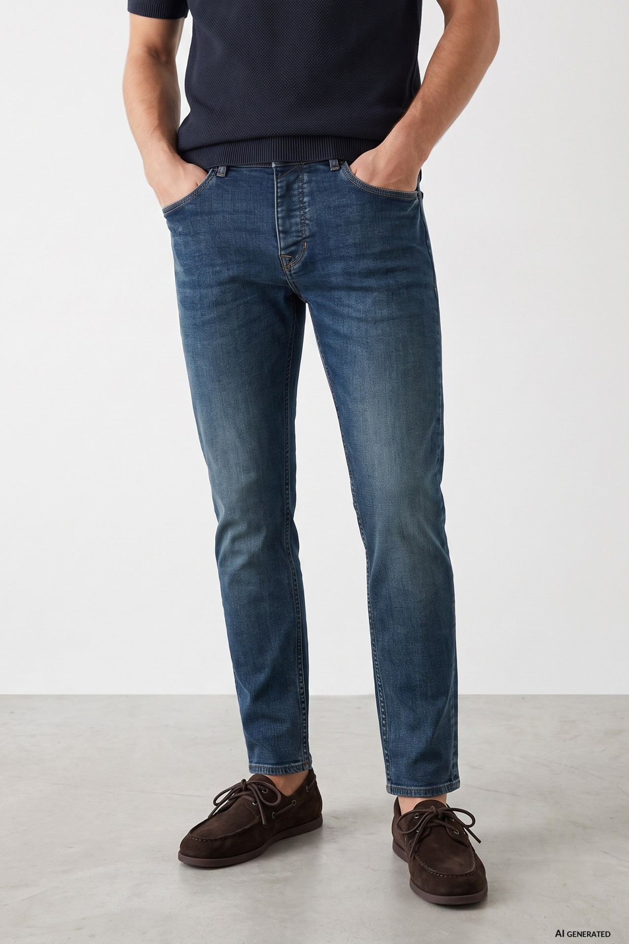 Tapered Blue Jeans