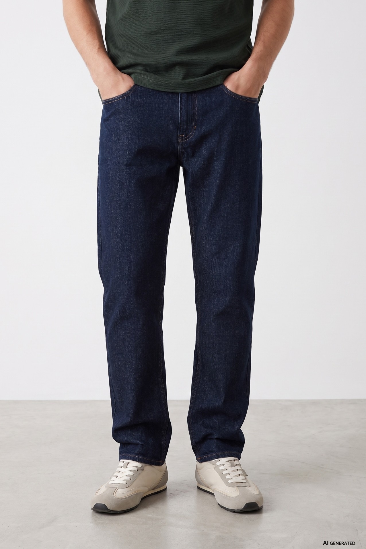 Straight Fit Dark Jeans