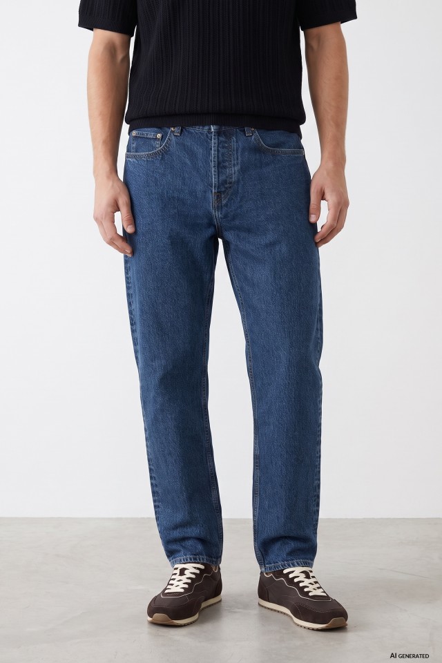 Loose Fit Blue Jeans