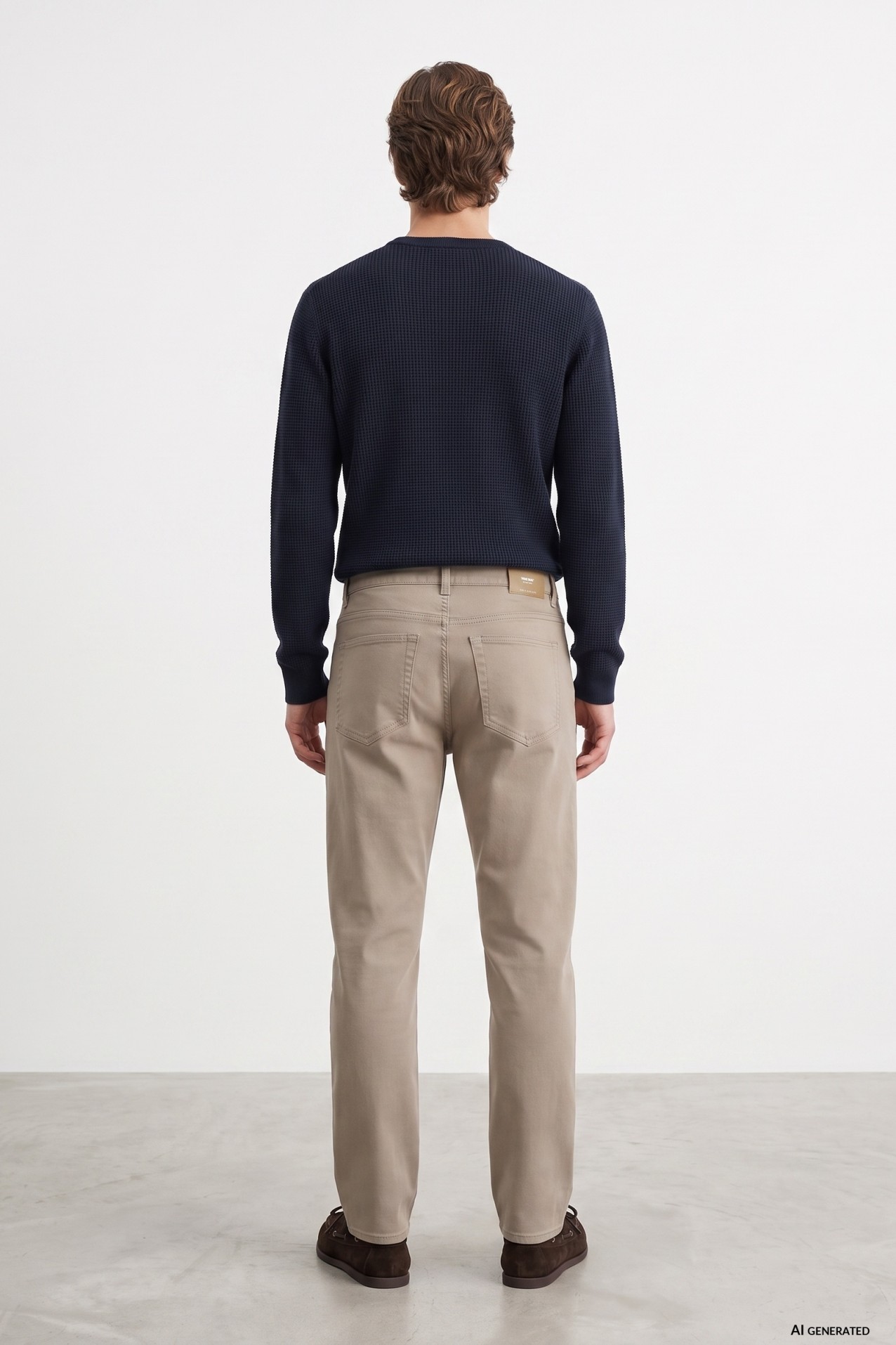 Loose Fit Beige Trousers