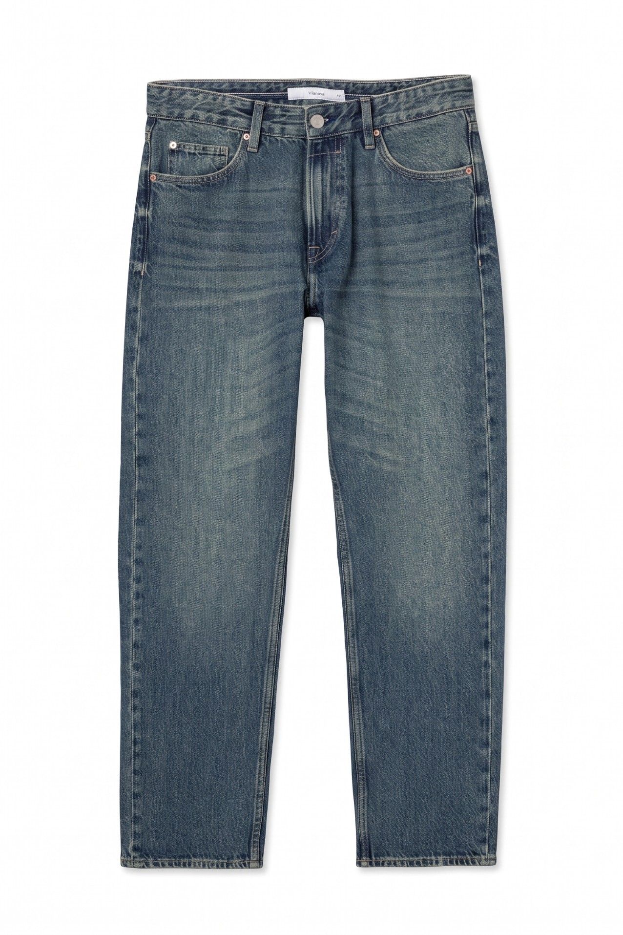 Straight Leg Blue Jeans