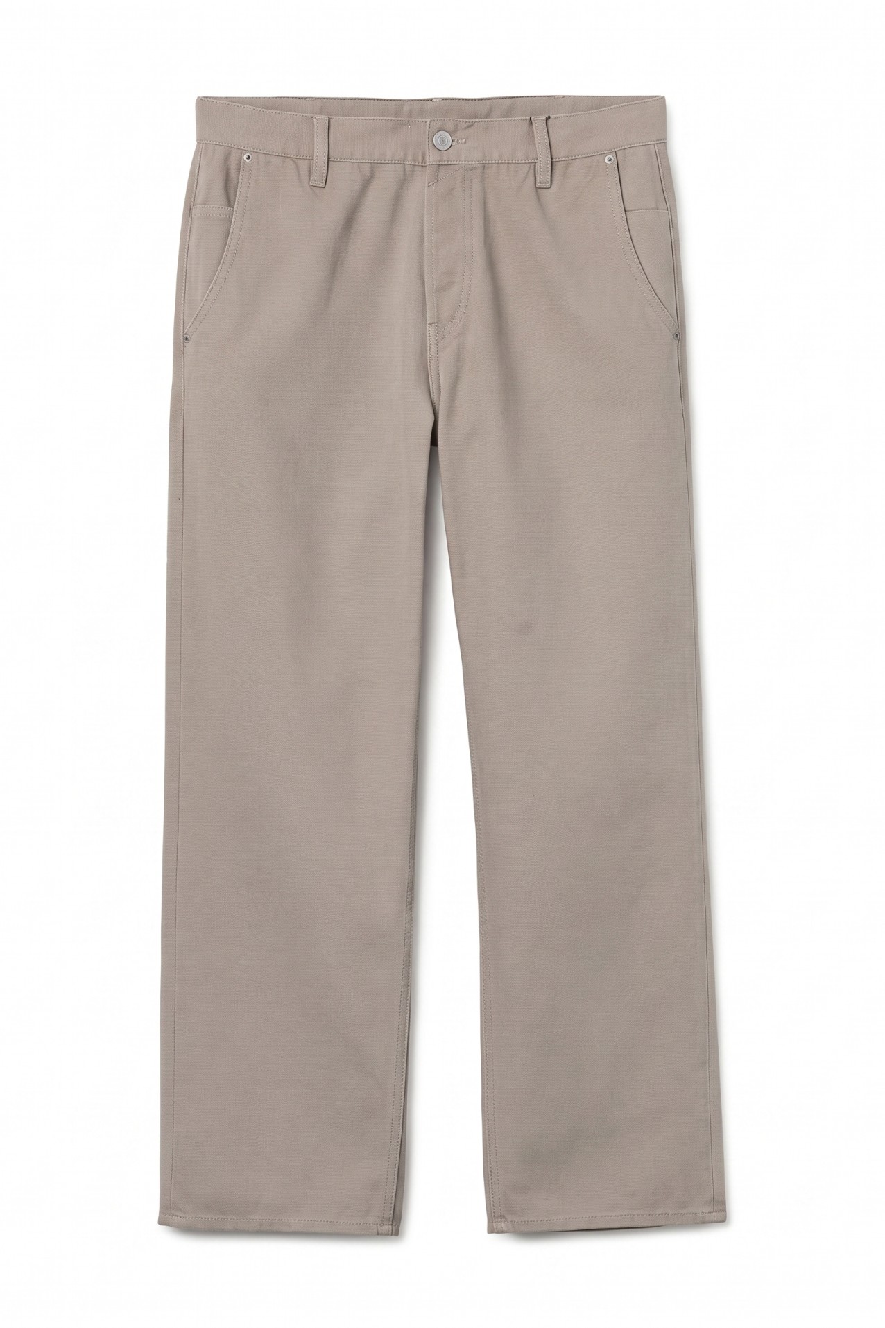 Beige Baggy Fit Trousers