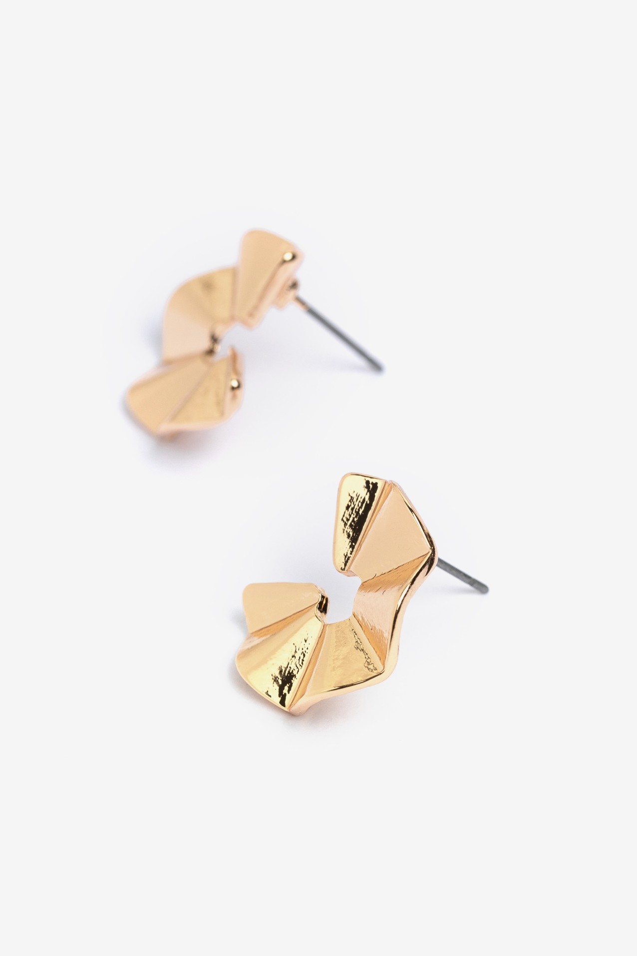 Golden Geometric Stud Earrings