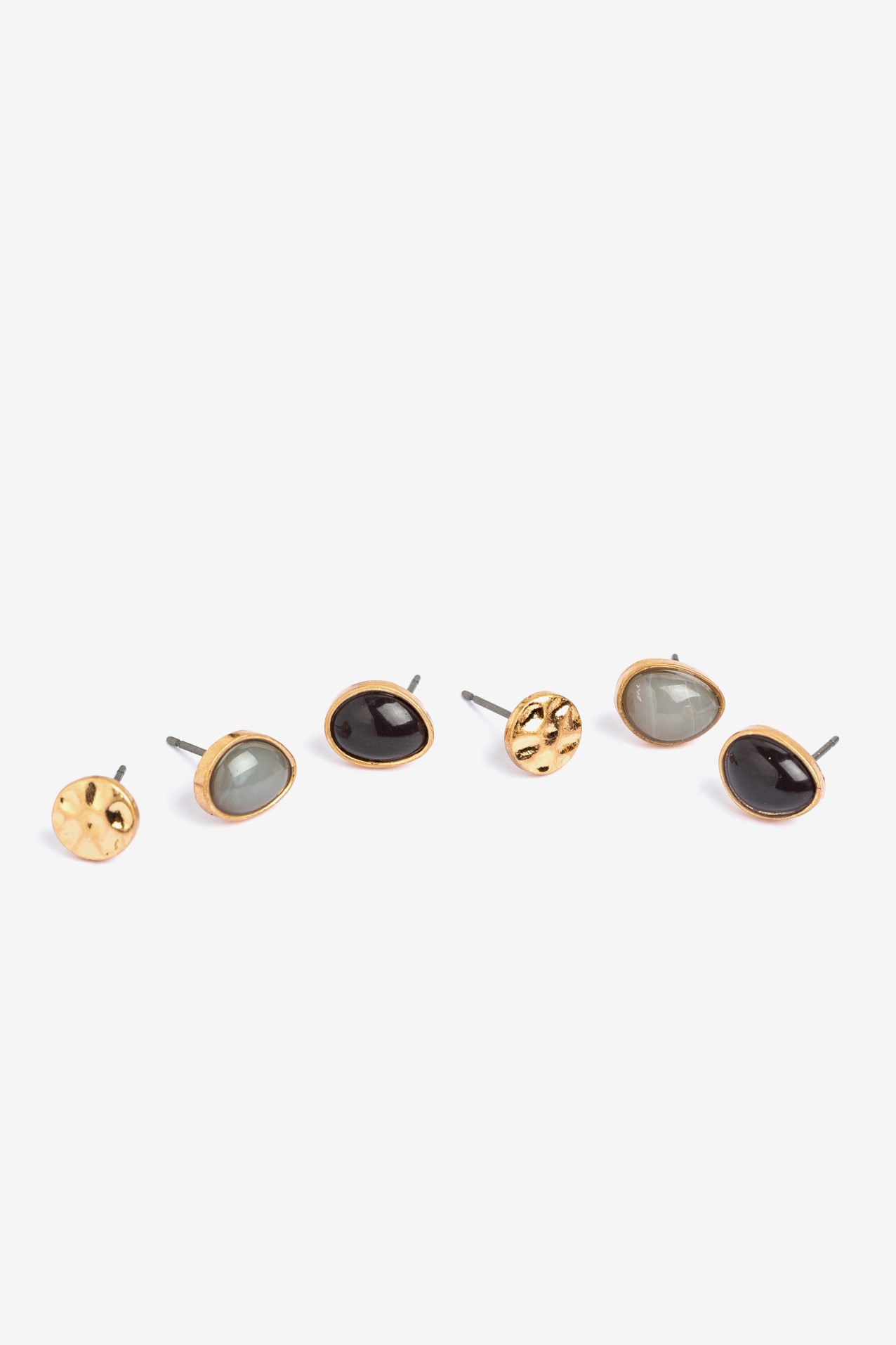 Gold Tone Stud Earrings Set