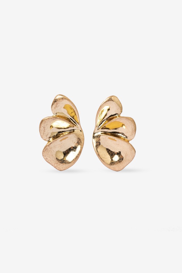 Chunky Gold Petal Earrings