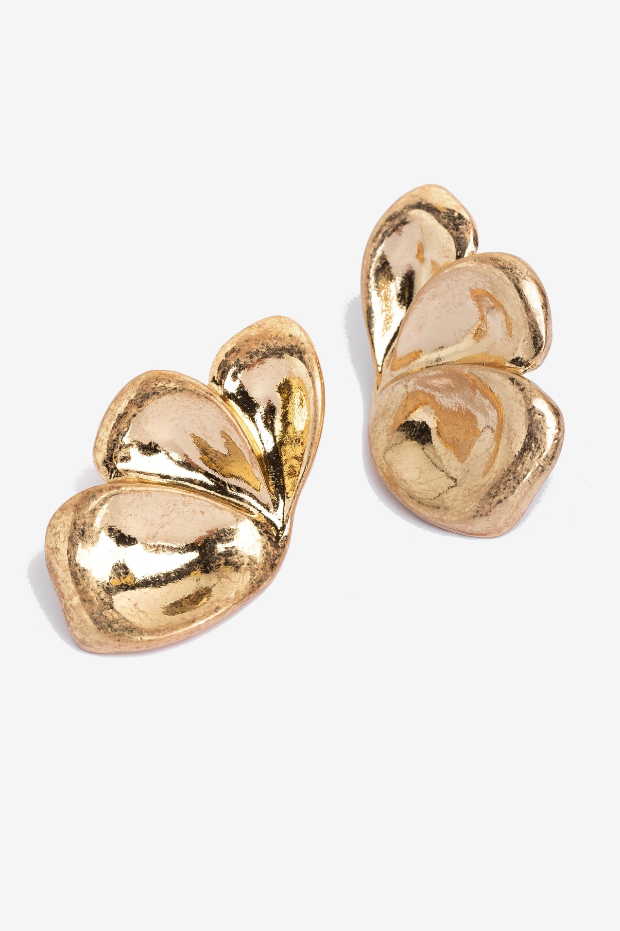 Chunky Gold Petal Earrings