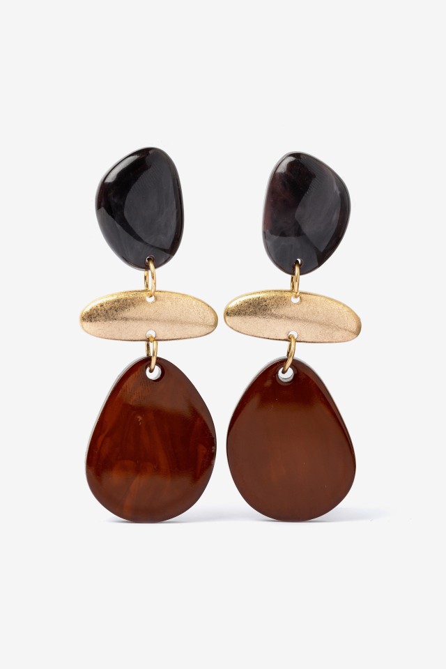 Chunky Gold-Tone Dangle Earrings