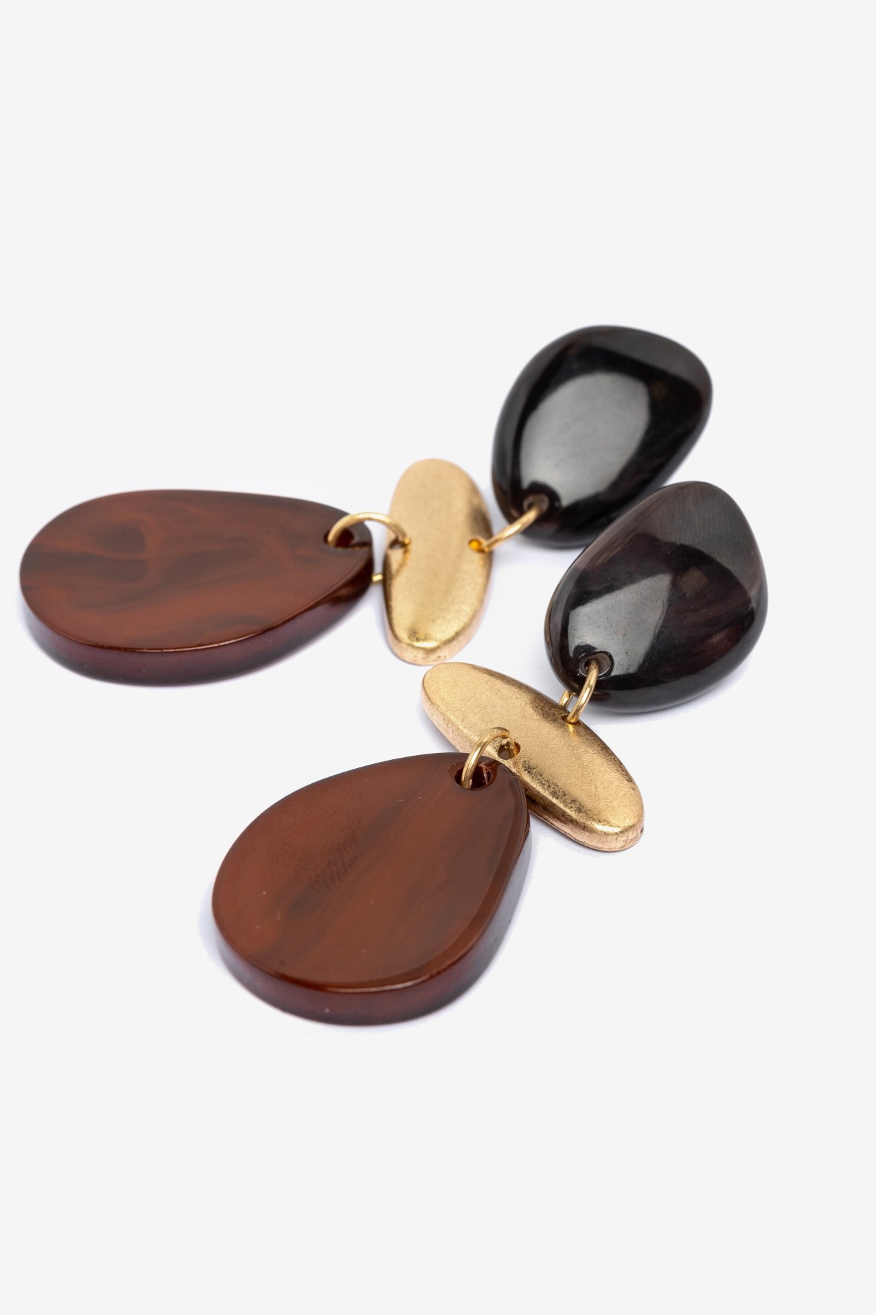 Pendientes efecto carey dorado