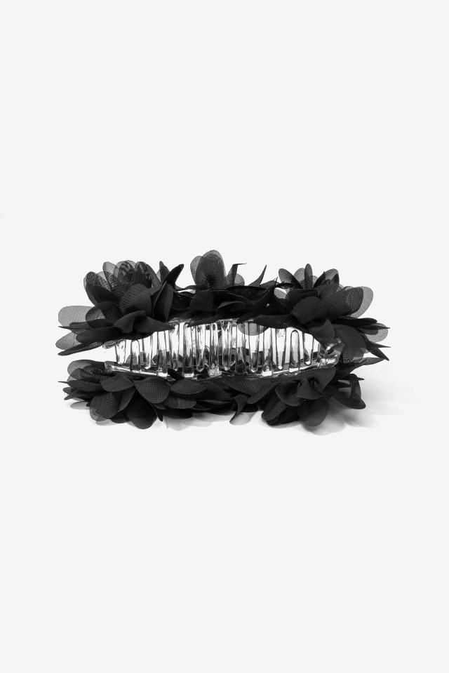 Black Floral Hair Clip Black Floral Hair Clip