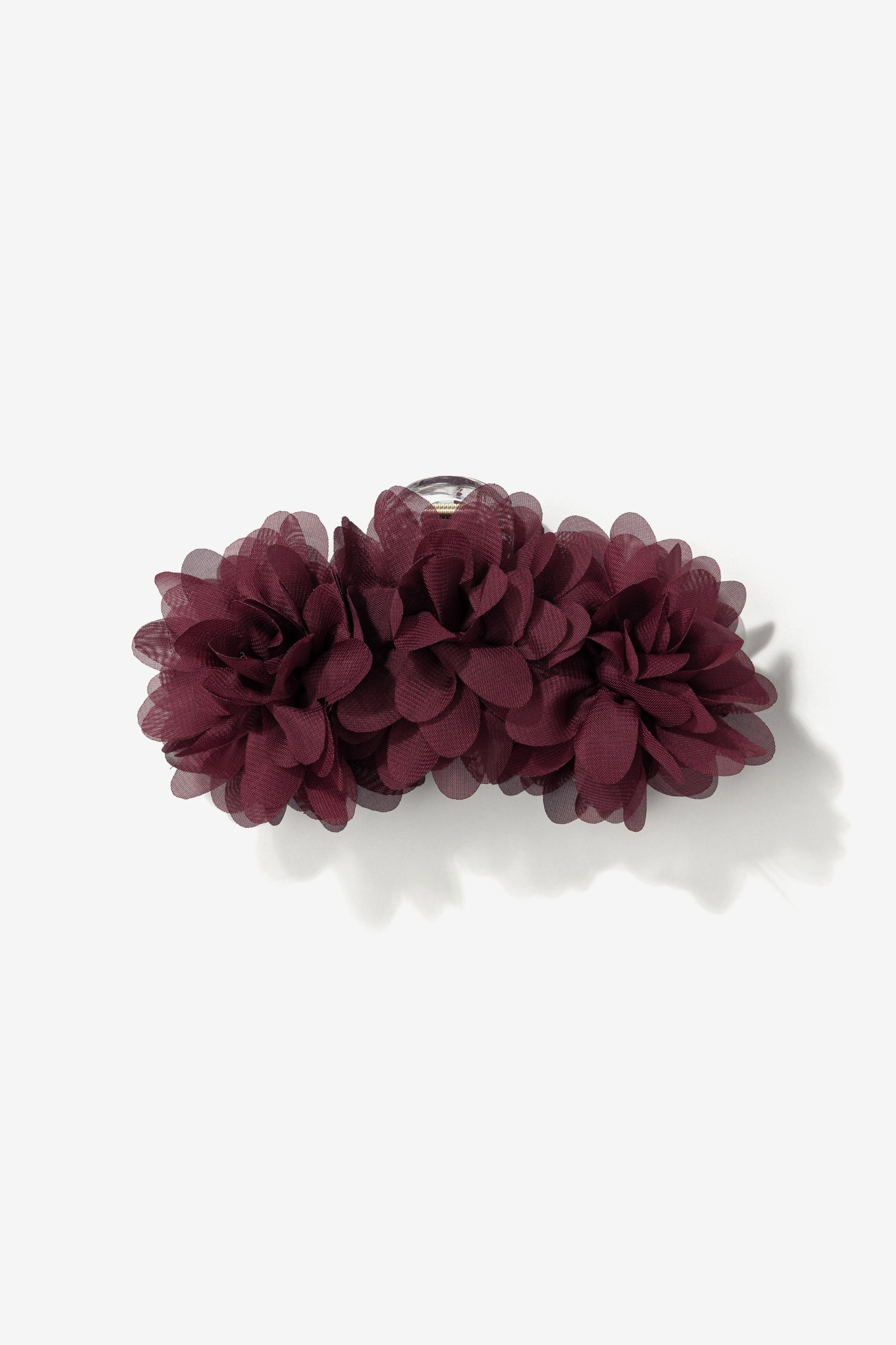 Large Burgundy Flower Hair Clip