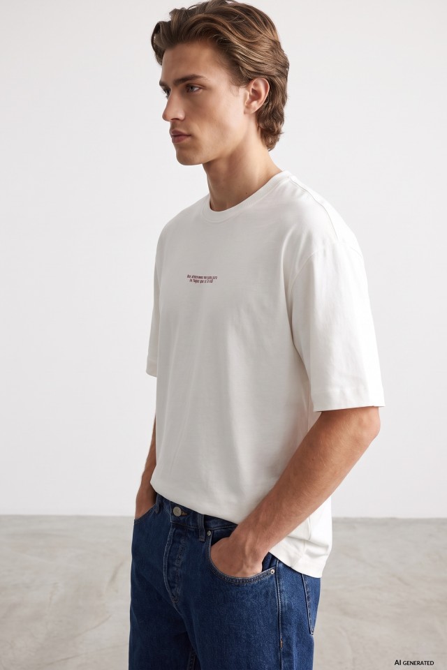 Beige Relaxed Graphic Tee Beige Relaxed Graphic Tee
