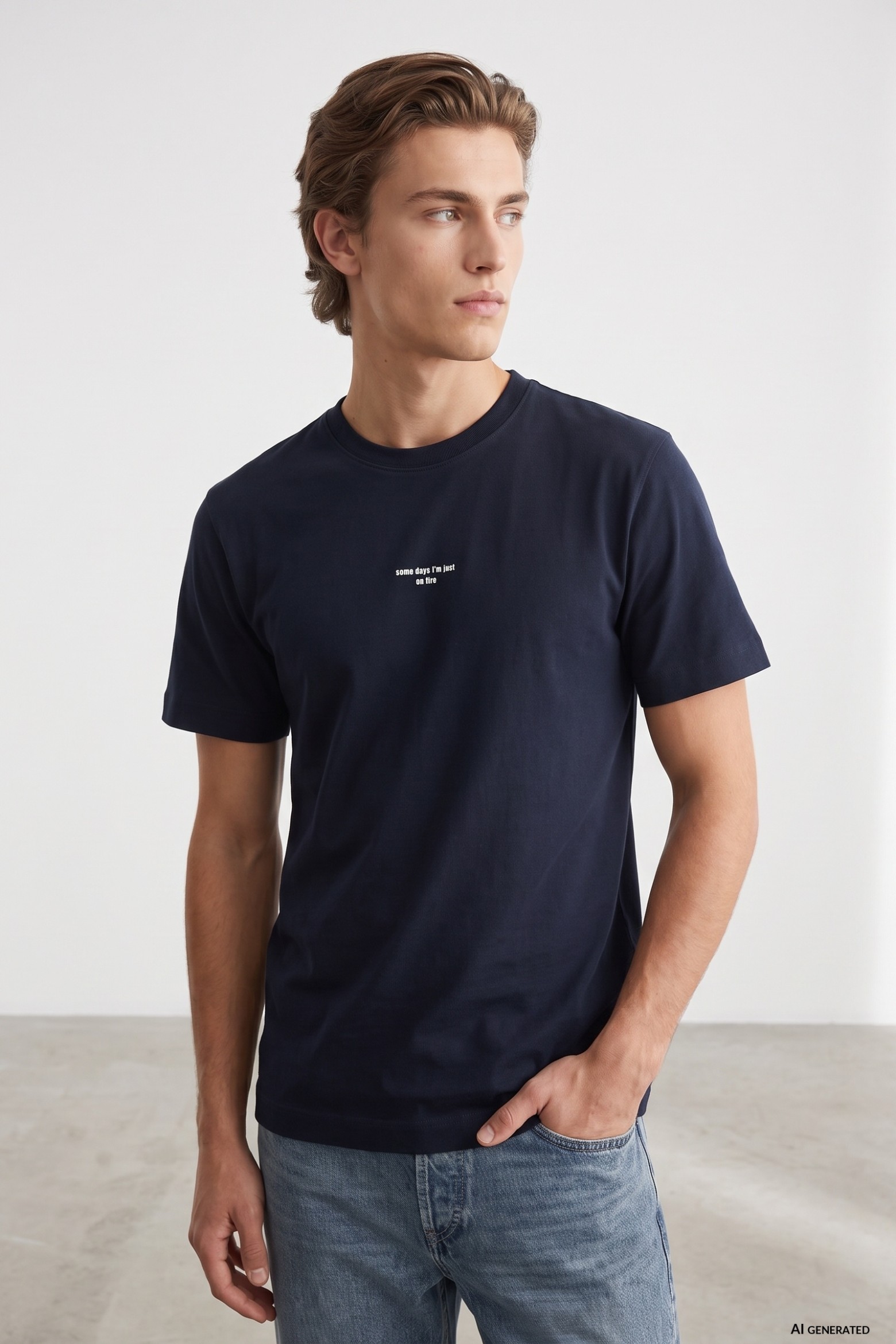 Navy Blue Office Core Tee