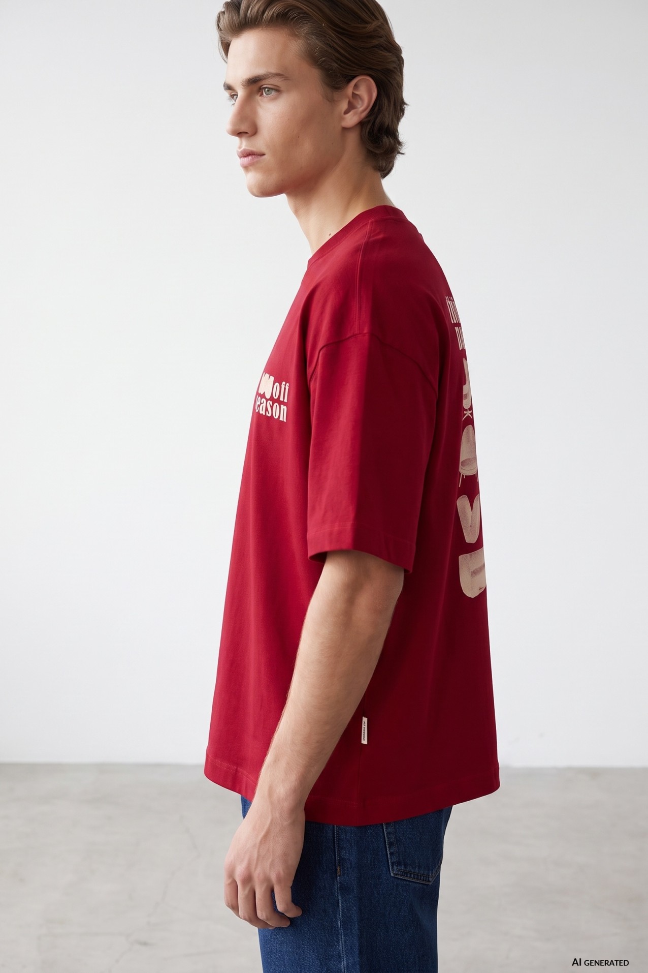 Boxy Dark Red Graphic Tee