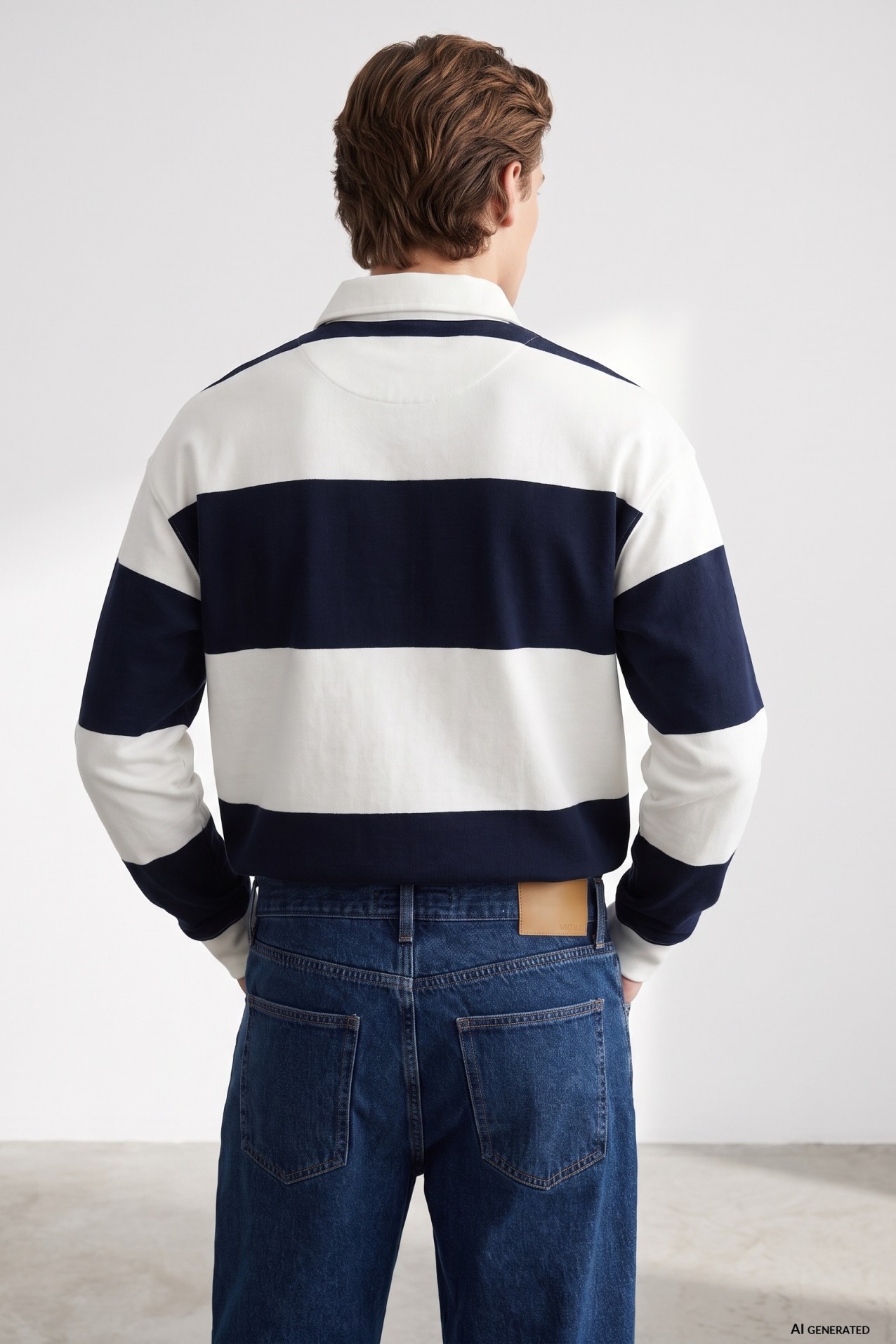 Navy Stripe Rugby Sweatshirt