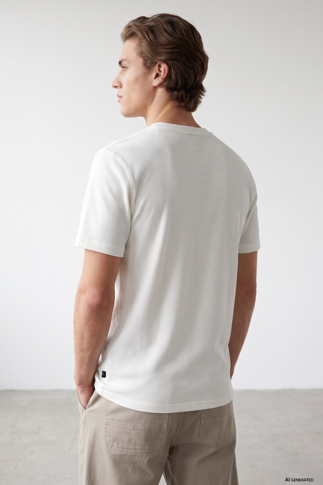 Beige Regular Short Sleeve Tee