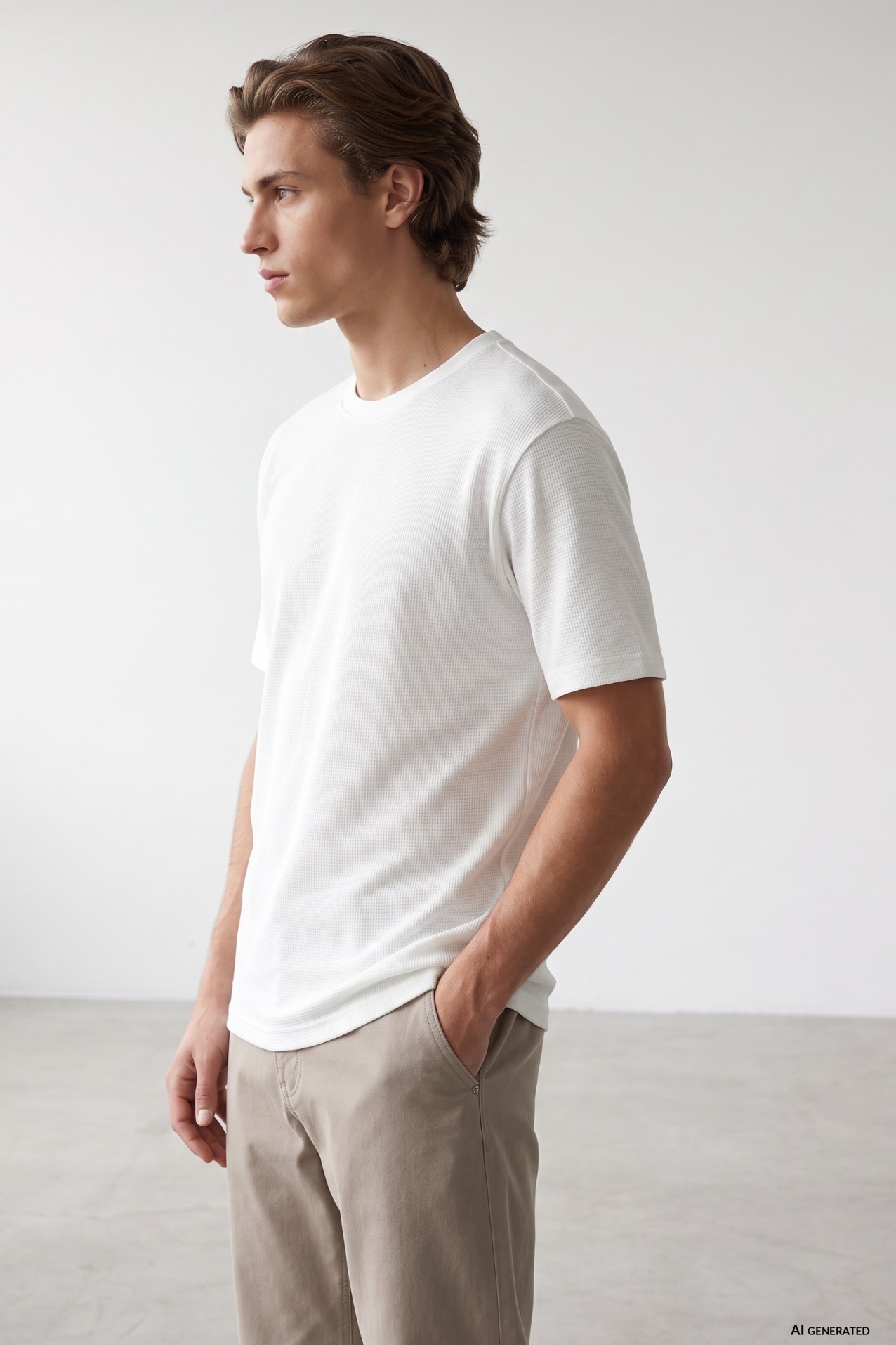 Beige Regular Short Sleeve Tee