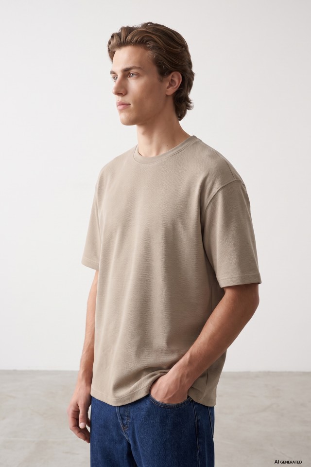 Beige Regular Fit T-shirt Beige Regular Fit T-shirt